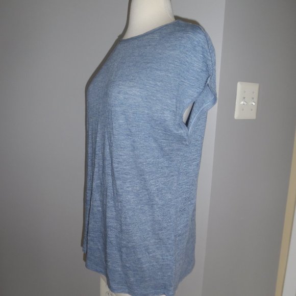 Theory Ginala Cash Casual Top Linen Scoop Neck Tee - Picture 7 of 8